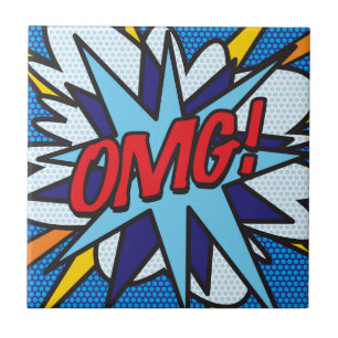 Carreau Bande dessinée rétro amusante de l'art pop OMG
