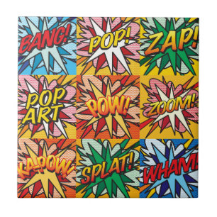 Carreau Bande dessinée rétro amusante Pop Art