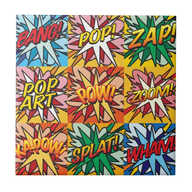 Carreau Bande dessinée rétro amusante Pop Art (Devant)