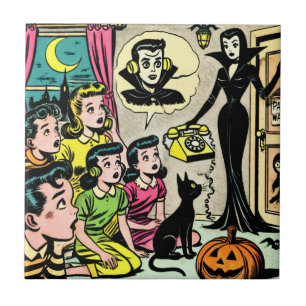 Carreau Bande dessinée vintage pour enfants d'Halloween