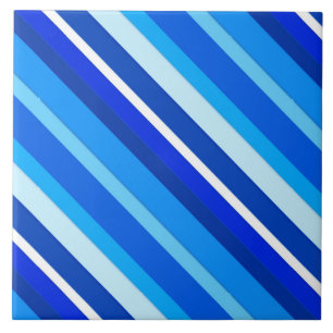 Carreau Bandes de bonbons en couche - cobalt et bleu pâle