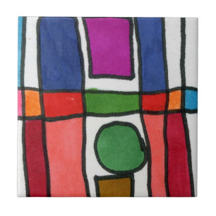 Carreau Bandes de couleurs chaudes et froides avec accent 