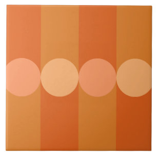 Carreau Bandes de géométrie rétro Cercles orange