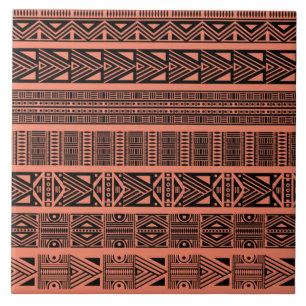 Carreau Bandes de Motifs modernes Boho noir et rose