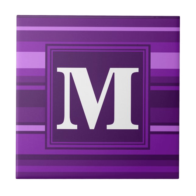 Carreau Bandes violettes monogrammes (Devant)