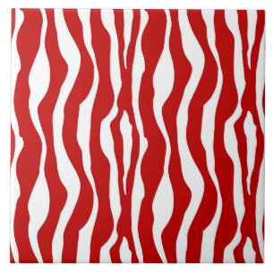 Carreau Bandes zébrées - Rouge et blanc profond