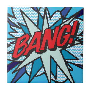 Carreau BANG Amusant Art Pop Livre de Bande Dessinée Rétro