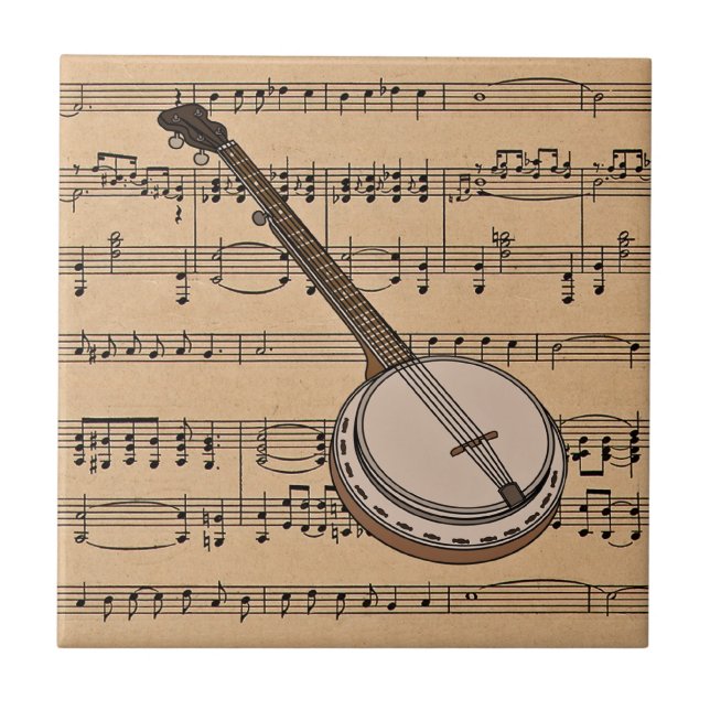 Carreau Banjo Avec Arrière - plan Sheet Music (Devant)