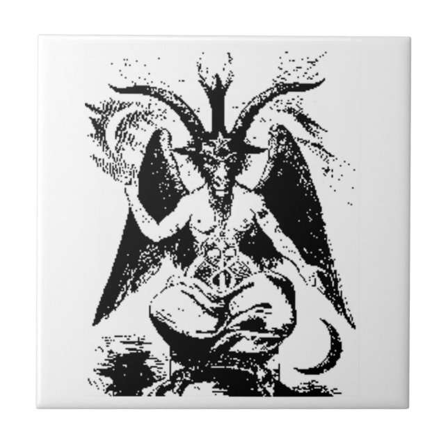 Carreau Baphomet noir vintage (Devant)