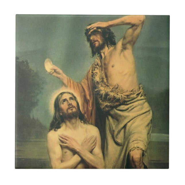 Carreau Baptême de Jésus-Christ par Jean-Baptiste (Devant)
