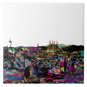 Carreau Barcelone, Espagne en graffiti