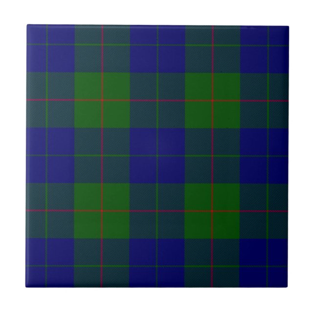 Carreau Barclay clan tartan bleu vert plaid (Devant)
