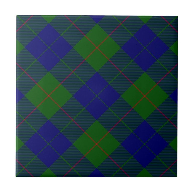 Carreau Barclay tartan bleu vert plaid (Devant)