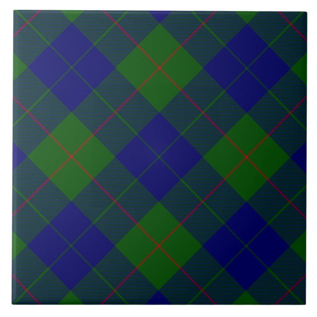 Carreau Barclay tartan bleu vert plaid (Devant)
