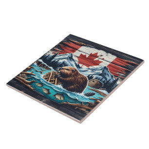 Carreau Barrage de l'édifice Beaver dans la nature sauvage