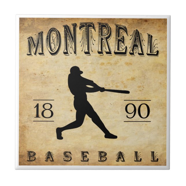 Carreau Base-ball 1890 de Montréal Québec Canada (Devant)