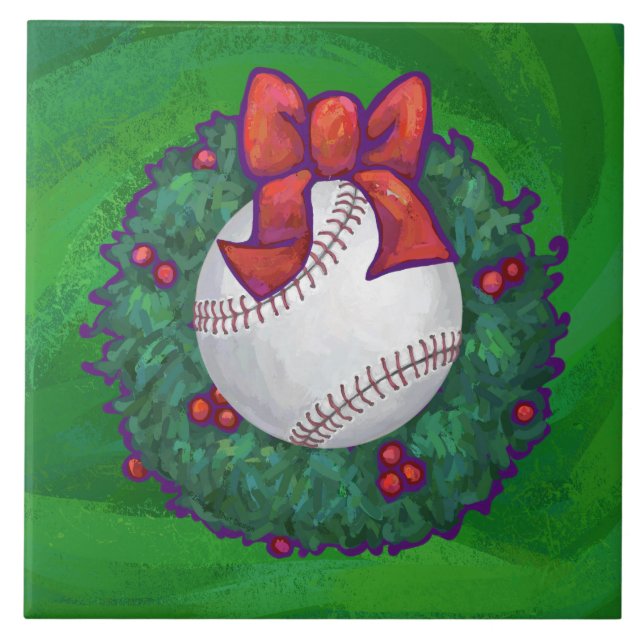 Carreau Base-ball dans la couronne de Noël (Devant)