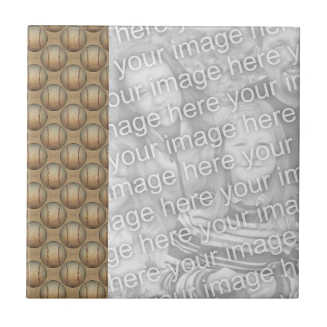 Carreau Baseballs Sports Conception de votre photo (Devant)