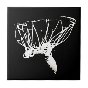 Carreau Basket-ball Black White Pop Art