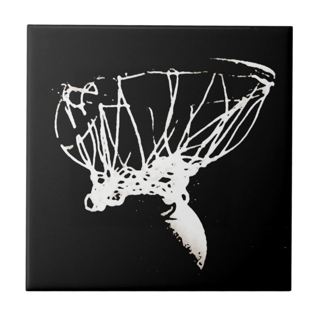 Carreau Basket-ball Black White Pop Art (Devant)