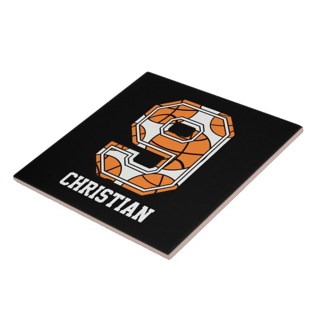 Carreau Basket-ball personnalisé numéro 9 (Côté)