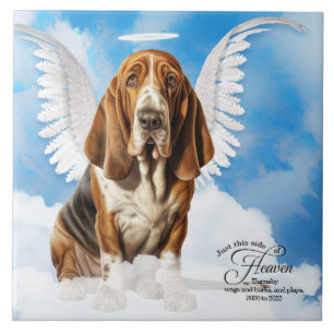 Carreau Basset Hound Angel Dog Personnalisé Pet Memorial