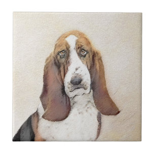Carreau Basset Hound Peinture - Cute Original Chien Art