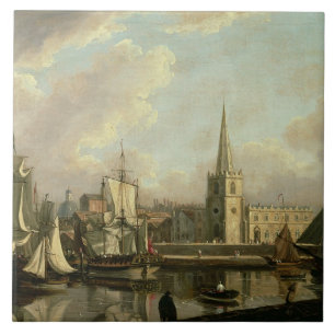 Carreau Bassin de dock de George, Liverpool, 1797 (huile