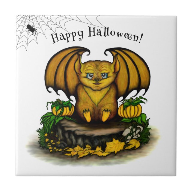 Carreau Bat d'Halloween mignonne (Devant)