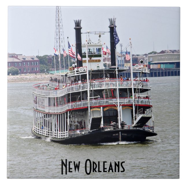 Carreau Bateau à  vapeur sur le fleuve Mississippi (Devant)