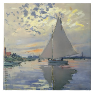 Carreau Bateau à voile de Monet Impressionnisme français C