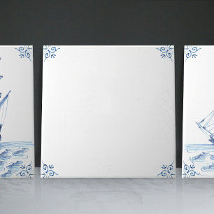 Carreau Bateau à voile Delft Blue Dutch Style Frigate Scho