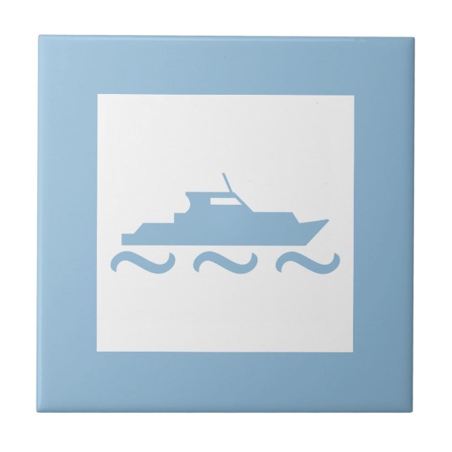 Carreau Bateau bleu pour bébé garçon (Devant)
