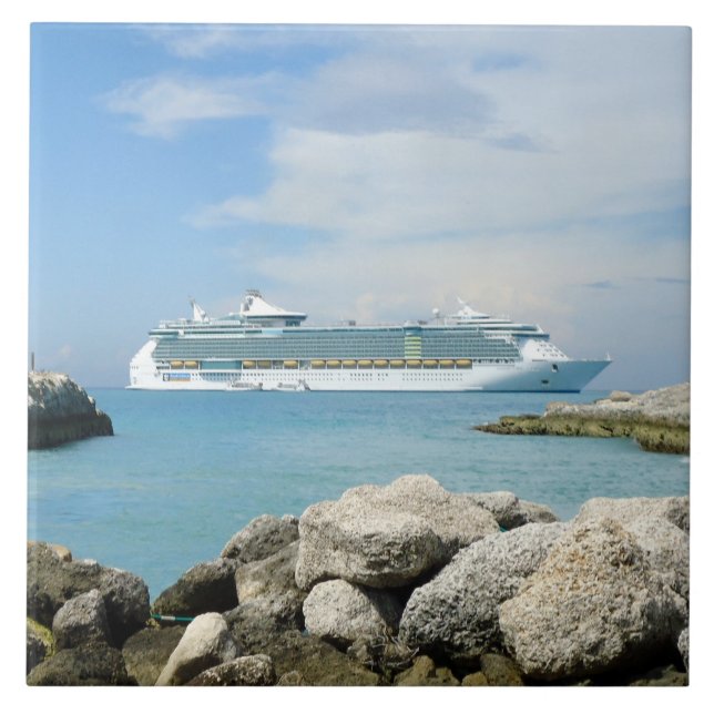 Carreau Bateau de croisière à la tuile de CocoCay (Devant)
