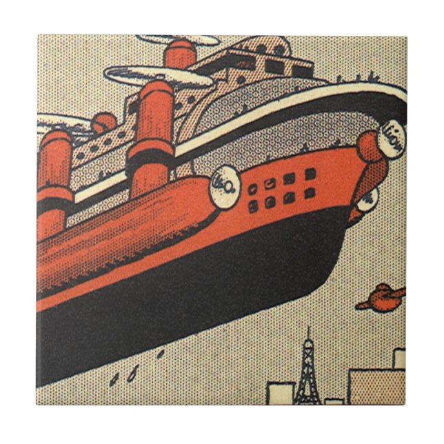 Carreau Bateau de croisière d'hélicoptère de science-ficti (Devant)