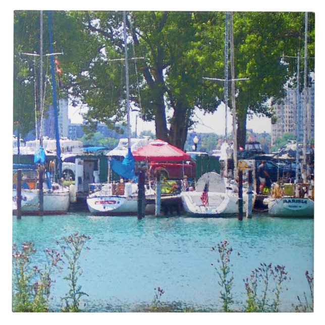 Carreau Bateaux À Voile À quai (Devant)
