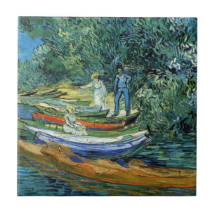 Carreau Bateaux d'aviron de Van Gogh sur les banques de