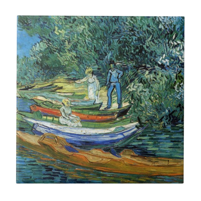 Carreau Bateaux d'aviron de Van Gogh sur les banques de (Devant)