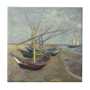 Carreau Bateaux de pêche sur la plage par Vincent van Gogh