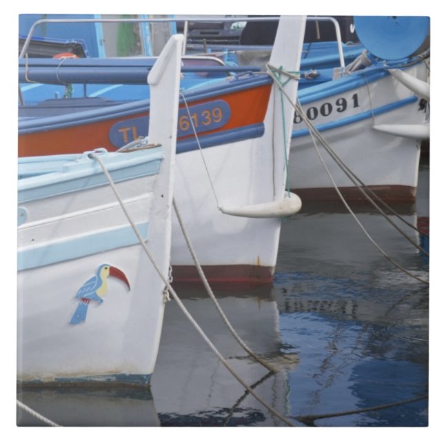 Carreau Bateaux de pêche typiques de Provence peints en 2 (Devant)