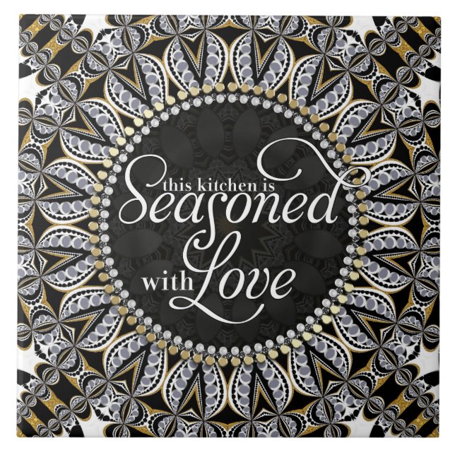 Carreau Batik Tribal assaisonné avec amour Décor Maison Cu (Devant)