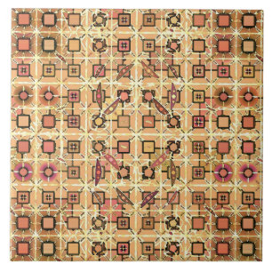 Carreau Batik tribal - marron chocolat et beige chameau