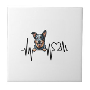 Carreau Battement de coeur de chien de bétail australien E