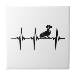 Carreau Battement de coeur pour chiens de Dachshund loyaux