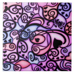 Carreau Battements de coeur chantant, style en verre