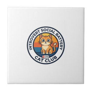 Carreau Batterie sociale d'introverti Chat Mignon Kitty De
