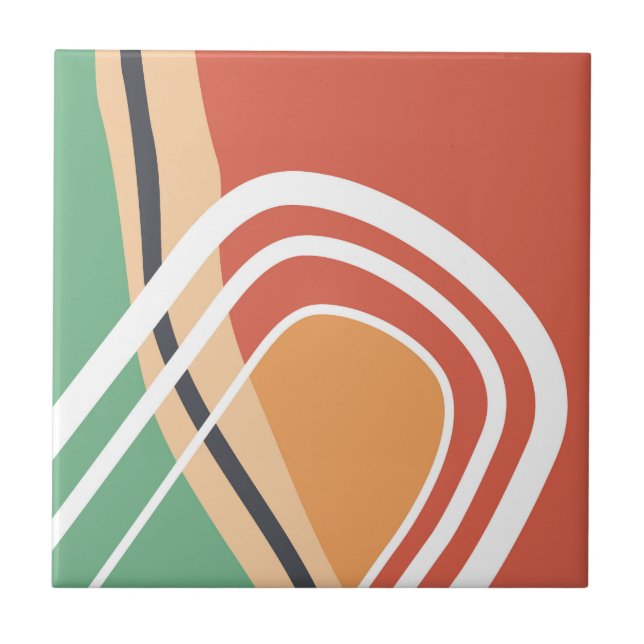 Carreau Bauhaus Abstraits formes artwork rétro (Devant)
