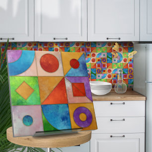 Carreau Bauhaus Aquarelle géométrique abstrait N3