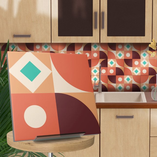 Carreau Bauhaus géométrique abstrait N4 (Créateur téléchargé)