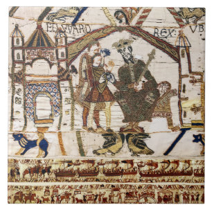 Carreau BAYEUX TAPESTRY King Edward Confessor et Harold